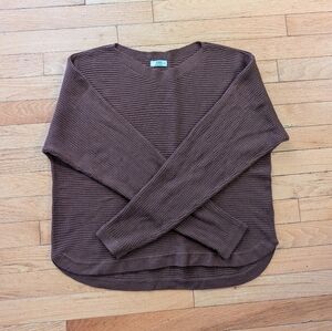Brown Ribbed Women's Sweater
